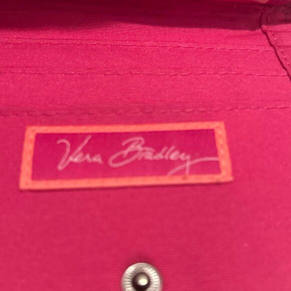 Vera Bradley Kisslock Compact Wallet Pink Fuchsia Rose Floral Print Quilted NEW - Picture 8 of 10